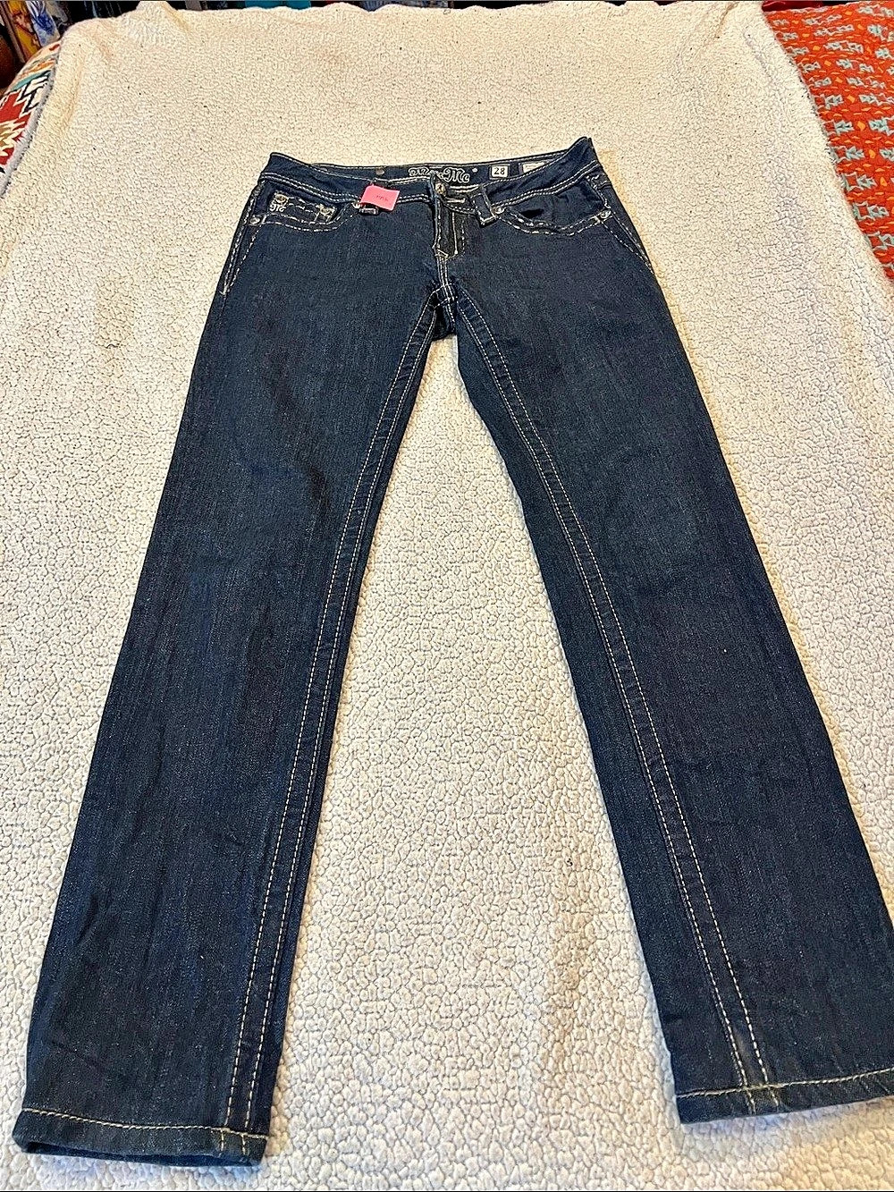 Miss Me Boot Cut Jeans in Blue Waist 28 Like New